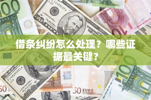 武汉借条纠纷怎么处理？哪些证据最关键？