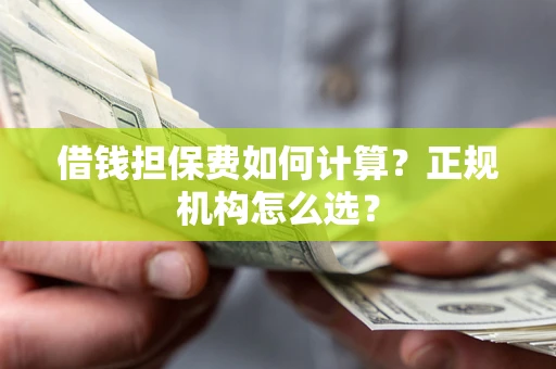 武汉借钱担保费如何计算？正规机构怎么选？