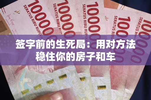 武汉签字前的生死局：用对方法稳住你的房子和车