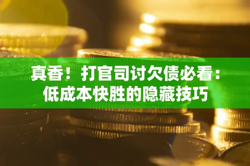 武汉真香！打官司讨欠债必看：低成本快胜的隐藏技巧