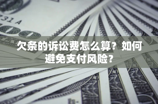 武汉欠条的诉讼费怎么算？如何避免支付风险？
