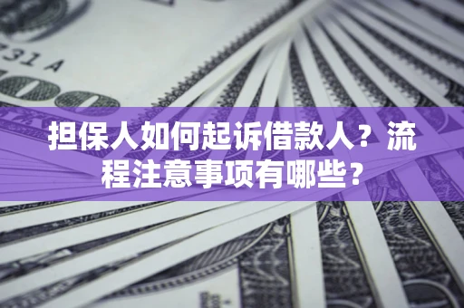 武汉担保人如何起诉借款人？流程注意事项有哪些？